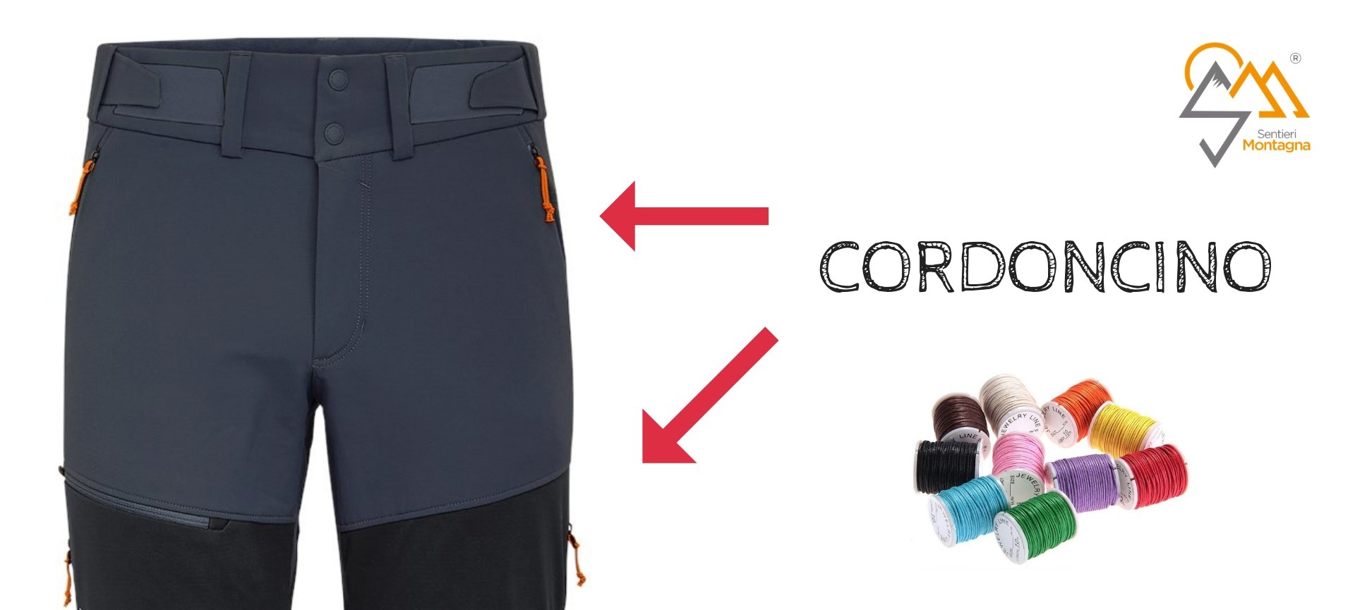 pantaloni per ciaspole cordoncino zip