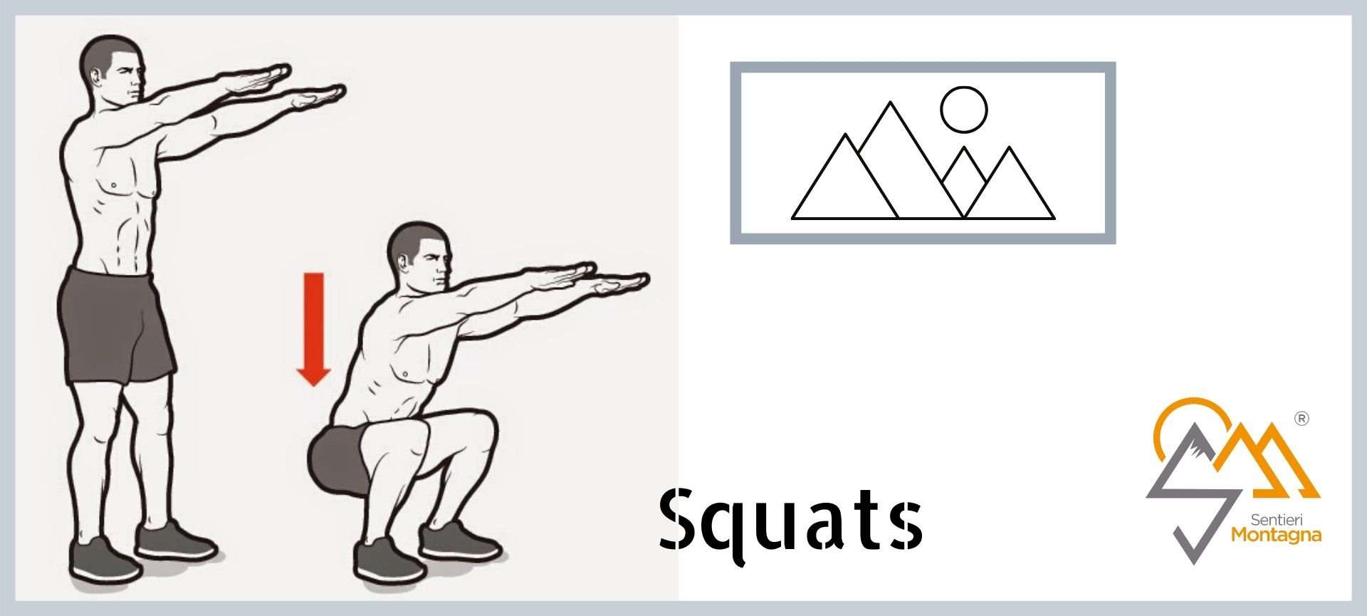 allenamento trekking in casa: squats