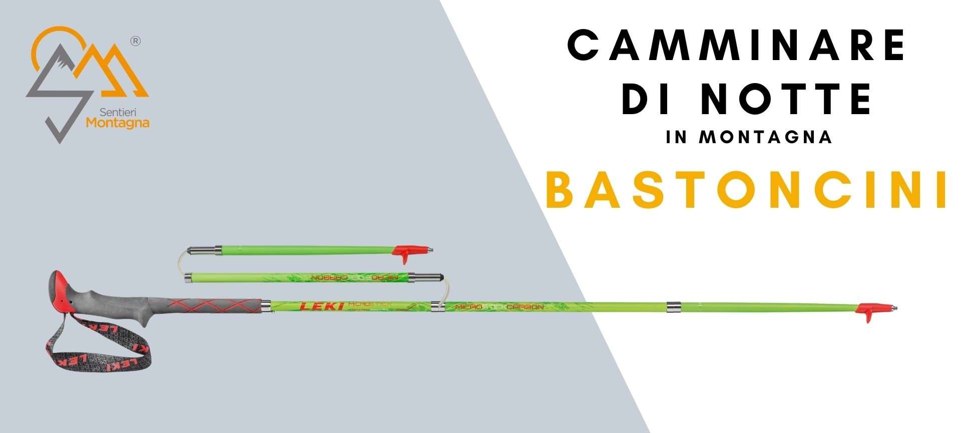 camminare in montagna di notte bastoncini trekking